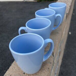 Corelle Coordinates Stoneware Set Lot of 4 Light Blue Coffee Mugs Preowned